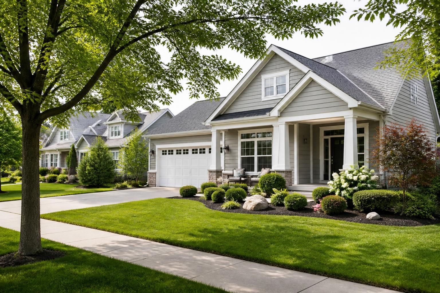 Blythewood neighborhood with manicured lawns and mature trees