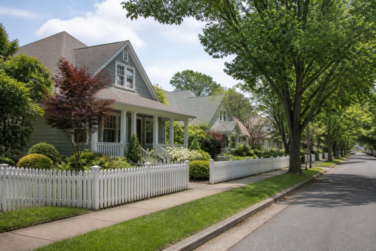 Elgin residential street with tidy homes and greenery