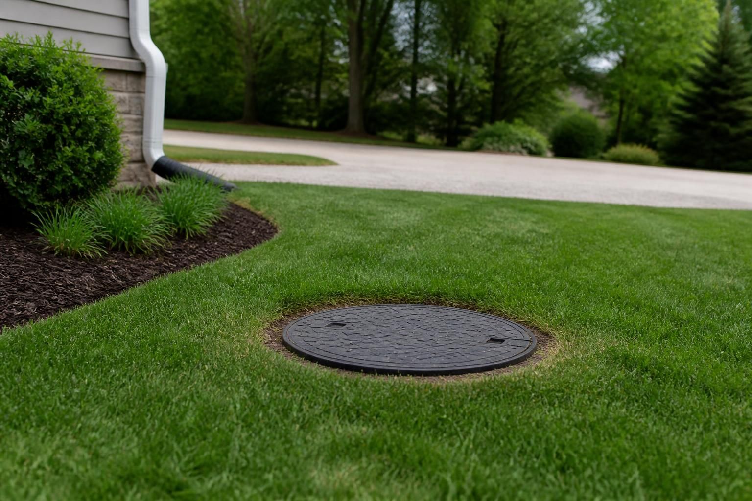 Emergency septic service at a calm, restored residential property
