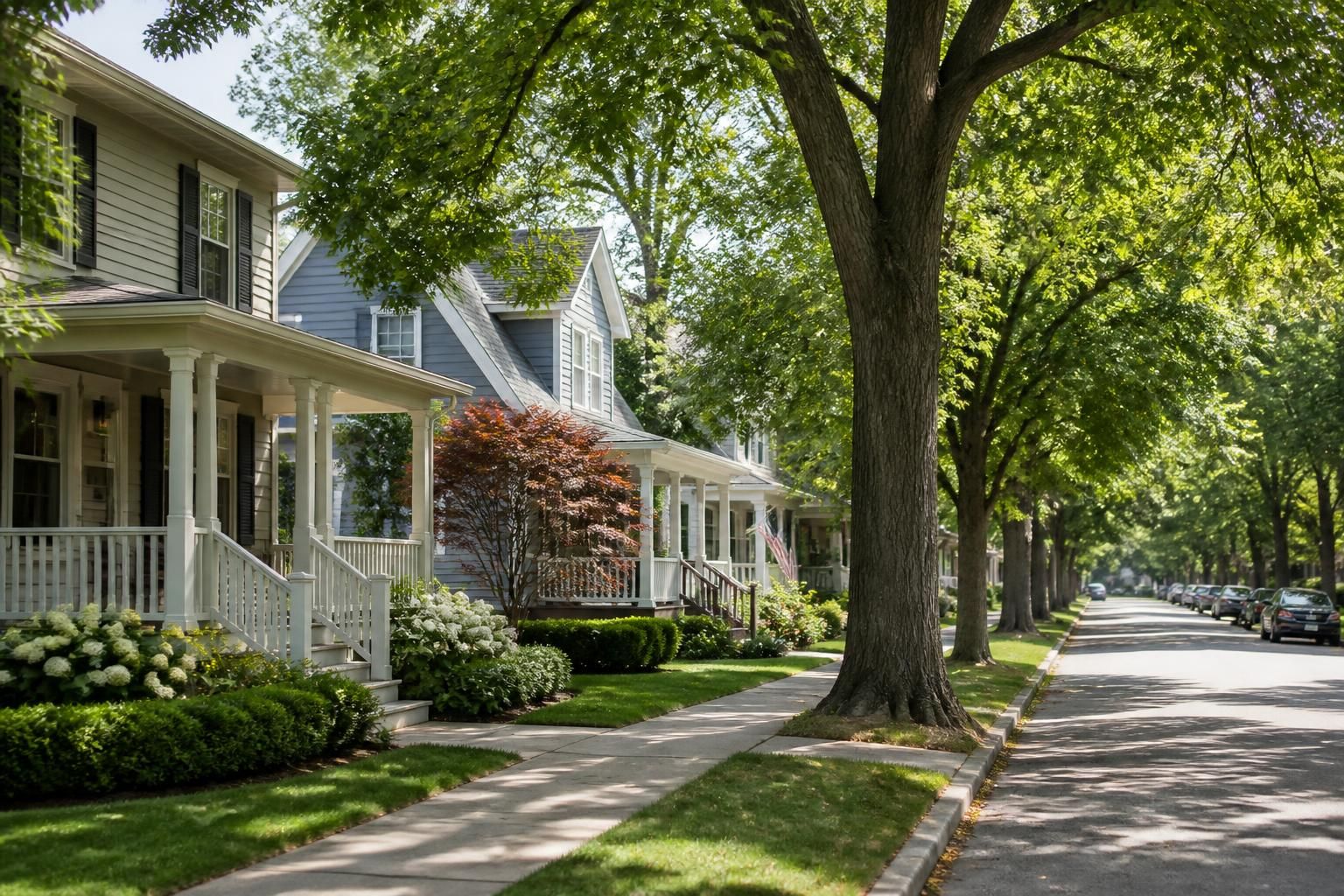 Newberry residential street with classic homes and shade trees